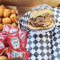 Philly Cheesesteaks and tater tots at Malibu's Burgers in Oakland