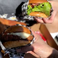 Chicken parm and Lulu burgers at Malibu's Burgers in Oakland