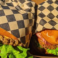 Malibu Burger (left) and La Lulu (right). at Malibu's Burgers in Oakland