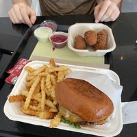 malibu burger & chicken tenders!  at Malibu's Burgers in Oakland