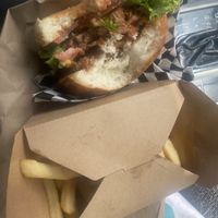 Onion rings on point burger nasty   at Malibu's Burgers in Oakland