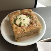 Heirloom tomato and carmelized onion focaccia - probably one of the best things served at this place at Lulu Green in Boston