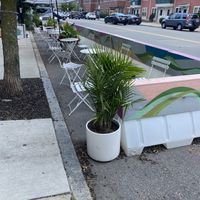 Outside seating   at Lulu Green in Boston