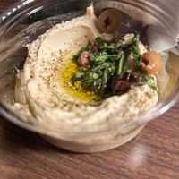 Here’s the next level hummus.  Sorry no pic of the chicken sandwich it’s gone….  at Lulu Green in Boston