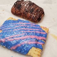 Poptart and chocolate croissant at Lulu Green in Boston