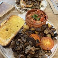 Boss breakfast and truffled mushroom on toast  at Projects in Winchester