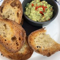 Guacamole and garlic bread  at Wulf & Lamb Marylebone in London