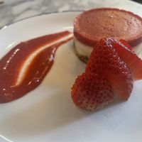 Strawberry cheesecake  at Wulf & Lamb Marylebone in London