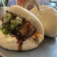 Miso aubergine bao buns  at Wulf & Lamb Marylebone in London