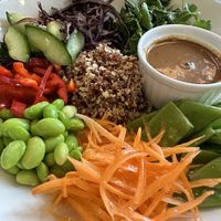 Buddha bowl salad (delicious peanut dressing)  at Wulf & Lamb Marylebone in London