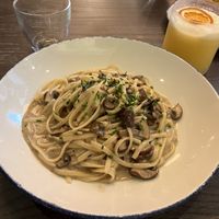 Creamy mushroom pasta   at Wulf & Lamb Marylebone in London
