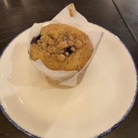 Vegan blueberry muffin  at Wulf & Lamb Marylebone in London