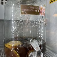 Iced coffee with lemon and cinnamon - a must try!  at VeganNata - Campo de Ourique in Lisbon