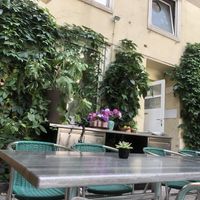Outdoor seating   at Vegan Loving Hut Neubau in Vienna