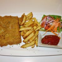 Vegan schnitzel at Vegan Loving Hut Neubau in Vienna