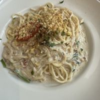 carbonara. so good..  at Vegan Loving Hut Neubau in Vienna
