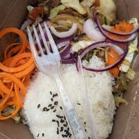 Mongolischer BBQ platter at Vegan Loving Hut Neubau in Vienna