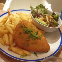 Vegan schnitzel at Seabreeze Hotel in Nelson Bay