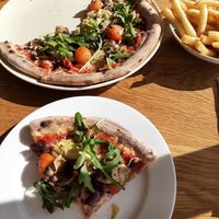 Vegan pizza at Shoal Bay Country Club in Shoal Bay