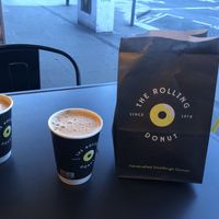 Coffee & doughnut deal 5€  at The Rolling Donut - O'Connell St Kiosk in Dublin