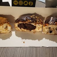 Lotus Biscoff cream, Ferrero Rocher & Cookies and cream at The Rolling Donut - O'Connell St Kiosk in Dublin