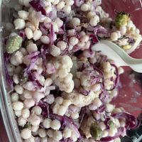 Cous cous from tom cats kitchen with romanesco cauliflower  at Brewing Good Coffee Company in Savage