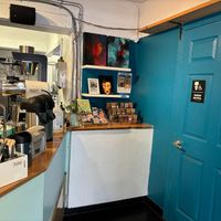 Coffee station/restroom at Brewing Good Coffee Company in Savage