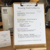 Menu at Brewing Good Coffee Company in Savage