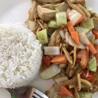 Warm tofu salad with ginger  at Khmer Food Café - Food Stall in Kampot