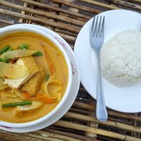 Khmer curry with vegetables and tofu at Khmer Food Café - Food Stall in Kampot