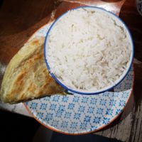 Coconut and Pandan Rice with Roti Canai at Stella's Malaysian in East London