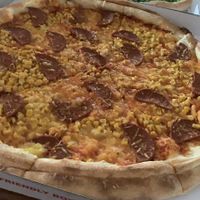 Vegan salami+ corn  at Urban Pizza in Vienna