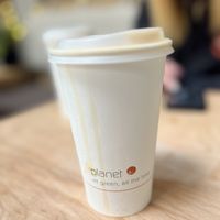 Oat milk latte   at Bliss Cafe in San Luis Obispo