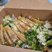 Green Energy Bowl with Tempe and Mixed Greens and Rice at Bliss Cafe in San Luis Obispo