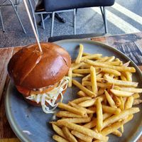 Vegan burger at Farmhouse Bistro in Harrogate