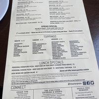 Menu 1  at The Star on Park in Alameda