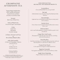 Menu  at The Georgian Tearoom The Dome in Edinburgh