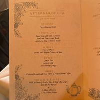 Vegan menu 2023  at The Georgian Tearoom The Dome in Edinburgh
