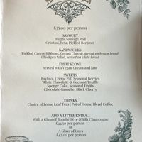 Menu (no mention of the gluten free elements)  at The Georgian Tearoom The Dome in Edinburgh