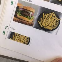 Vegan burger and fries  at Terra Madre in Nice