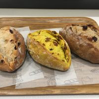 Cranberry nut bread and turmeric raisin bread  at Boul'ange in Nagoya