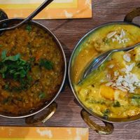 Bharth & Vegetable Korma at Namaste Nepali & Indian Restaurant in Rotterdam