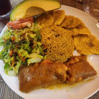 Dinner started with chili and followed up with this. Finished with some kind of chocolate cheesecake. So yum.   at Yuquiyú Treehouses in Rio Grande