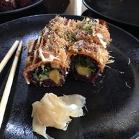 Flambé salmon at Vegan Sushi Bar - Kinkerstraat in Amsterdam