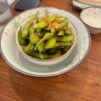 spicy edamame. super fresh and tasty!  at Vegan Sushi Bar - Kinkerstraat in Amsterdam