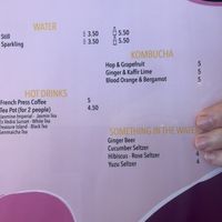 Menu drinks  at Vegan Sushi Bar - Kinkerstraat in Amsterdam