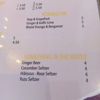 Kombucha and seltzer menu at Vegan Sushi Bar - Kinkerstraat in Amsterdam