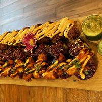 Fried California dream, classic salmon, and shrimp-less tempura crunch  #Veganuary at Vegan Sushi Bar - Kinkerstraat in Amsterdam