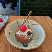 Chocolate Bomb Ice Cream (4.95€), liked the intense chocolate flavor at Vegan Sushi Bar - Kinkerstraat in Amsterdam