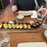 Spicy mango, salmon avocado and maki miso glazed tofu   at Vegan Sushi Bar - Kinkerstraat in Amsterdam